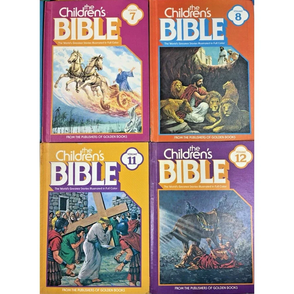 The Children’s Bible Vintage 1981 Golden Books Volumes 1-12 Hardbacks